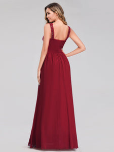 Long Burgundy Lace Illion Evening Formal Dresses EZ