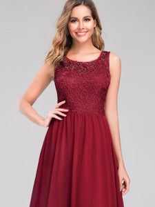 Long Burgundy Lace Illion Evening Formal Dresses EZ