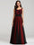 A Line Sleeveless Long Evening Dress With pliques EZ