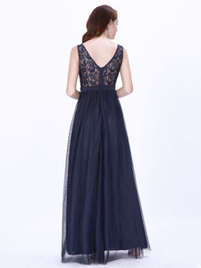 Long Navy Blue Evening Party Dresses EZ