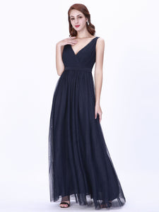 Long Navy Blue Evening Party Dresses EZ