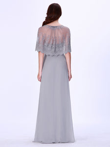 A Line Long Evening Party Dress With Ruffles EZ