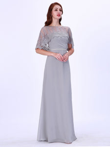 A Line Long Evening Party Dress With Ruffles EZ