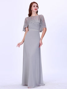 A Line Long Evening Party Dress With Ruffles EZ