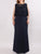 Long Navy Blue  Lace  Wedding Guest Dresses EZ