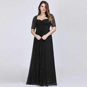 Half Sleeve Lace  Long Mother Of The Bride Dress EZ