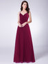 Sexy Burgundy Straps Long  Dress EZ