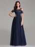 Cold Shoulder Maxi Long Tulle Dresses for  EZ