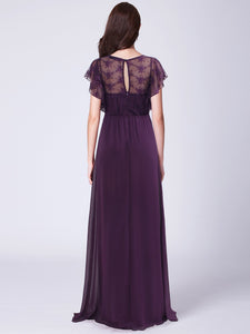 Illion Long Bridesmaid Dress With Ruffles F