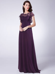 Illion Long Bridesmaid Dress With Ruffles F