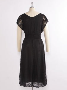 Short Black Lace Cocktail Dresses EZ