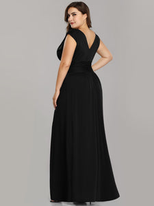 Long Pl Size V neck  Party Dresses EZ