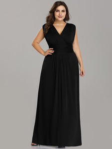 Long Pl Size V neck  Party Dresses EZ