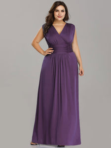 Long Pl Size V neck  Party Dresses EZ