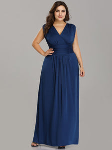 Long Pl Size V neck  Party Dresses EZ