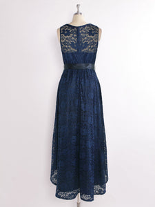 Hi-Low  Navy Blue Prom Dresses EZ