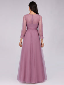 Tulle Bridesmaid Dress with Long Sleeve F