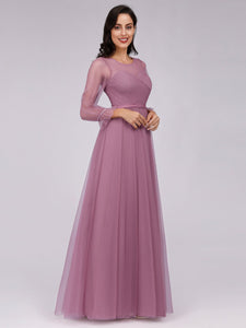 Tulle Bridesmaid Dress with Long Sleeve F