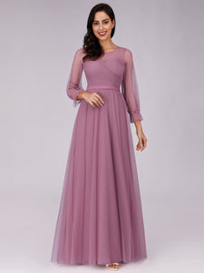 Tulle Bridesmaid Dress with Long Sleeve F