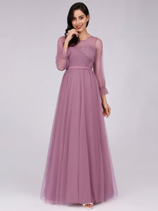 Tulle Bridesmaid Dress with Long Sleeve F