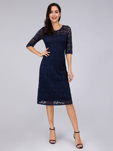 Half Sleeves Lace Evening Cocktail Bridesmaid Dress F