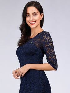 Half Sleeves Lace Evening Cocktail Bridesmaid Dress F