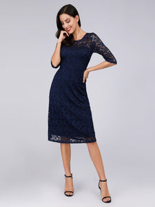 Half Sleeves Lace Evening Cocktail Bridesmaid Dress F