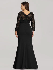 Mermaid Illion Neck Long Sleeve Lace Evening Dress EZ