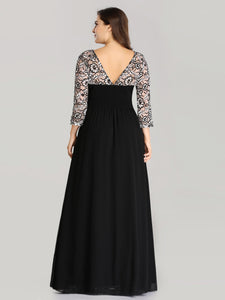 A Line Long Lace Pl Size Evening Dress EZ