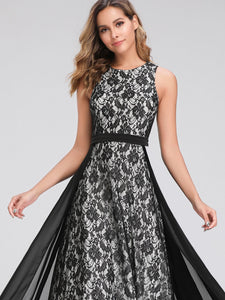 A Line Sleeveless Lace Evening Dress EZ