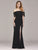 Long Off Shoulder Black Lace Formal Evening Dresses EZ