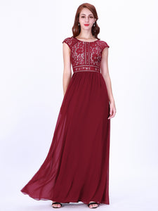 A Line Floor Length Lace Bridesmaid Dress F