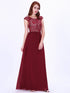 A Line Floor Length Lace Bridesmaid Dress F