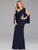 Lace V-Necklinen Long Sleeve Ruffles Evening Dress EZ