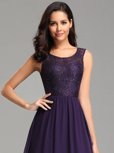 Sleeveless  Evening Dresses with Diamond