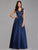 V Neck Empire Waist Lace Evening Dresses EZ