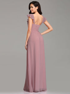 A Line Long Bridesmaid Dress