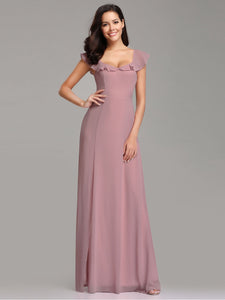 A Line Long Bridesmaid Dress