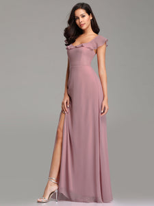 A Line Long Bridesmaid Dress