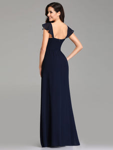 A Line Long Bridesmaid Dress