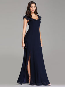 A Line Long Bridesmaid Dress