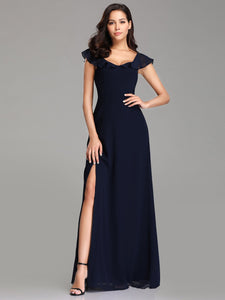 A Line Long Bridesmaid Dress