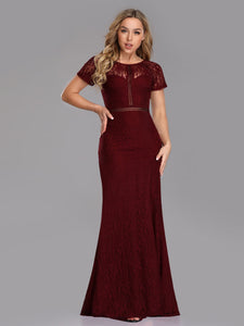 A Line Lace Floor Length Party Dress EZ