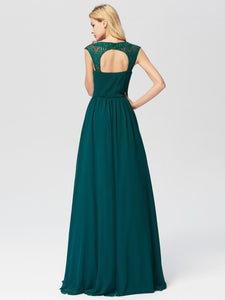 Sleeveless A Line Long Bridesmaid Dresses F