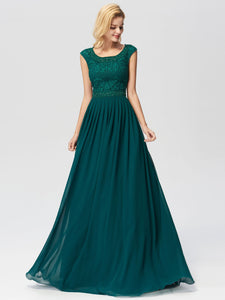 Sleeveless A Line Long Bridesmaid Dresses F