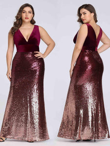 Long Velvet & Sequin Mermaid Prom Dresses EZ