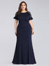 Long Raglan Sleeve Mermiad Prom Dresses EZ