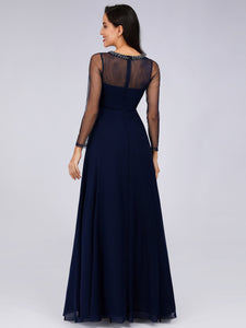 See Though Evening Dresses with Long Sleeve EZ