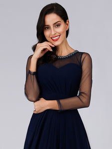 See Though Evening Dresses with Long Sleeve EZ