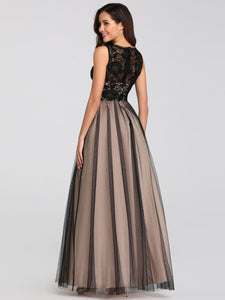 Maxi Long Prom Dresses with Mesh EZ